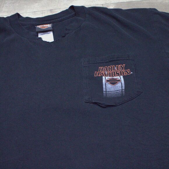 Harley Davidson Hollywood, California, USA T-Shirt V-Neck Distressed Men’s XL - Picture 3 of 6